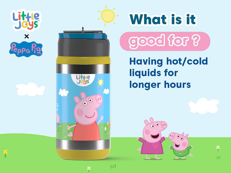 Peppa Pig Stainless Steel Flask Insulated Sipper Water Bottle for Boys Kids