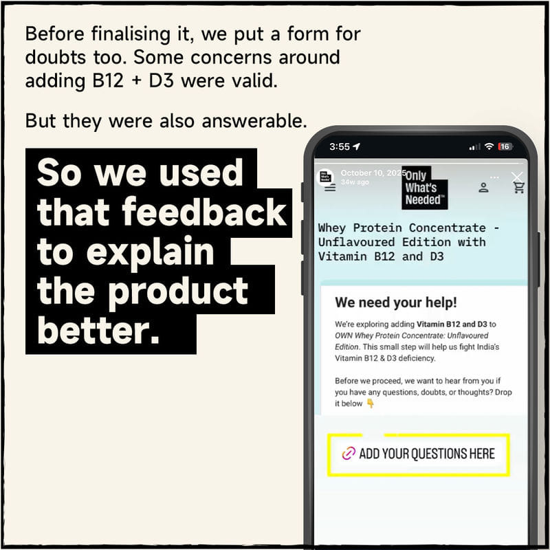 foodpharmer shows how the name "only what's needed" was decided via votes