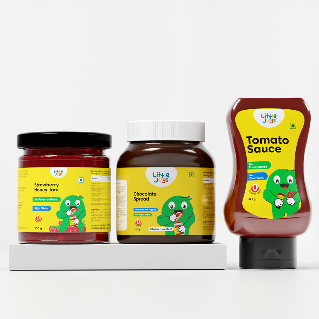 Chocolate Hazelnut Spread + Tomato Sauce Squeeze + Strawberry Honey Jam