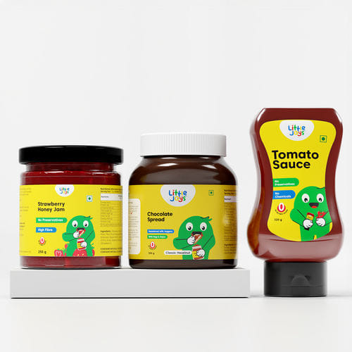 Chocolate Hazelnut Spread + Tomato Sauce Squeeze + Strawberry Honey Jam