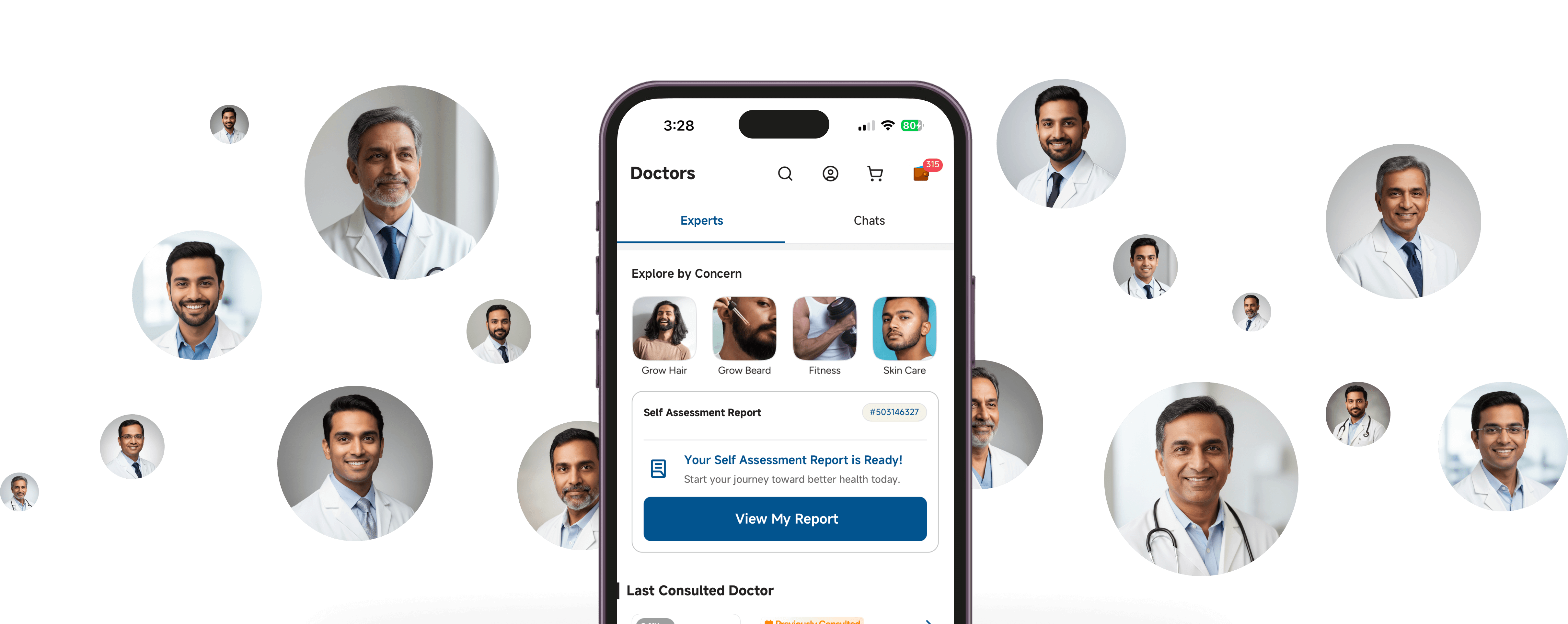 Man Matters Doctors app surrounded by verified medical experts