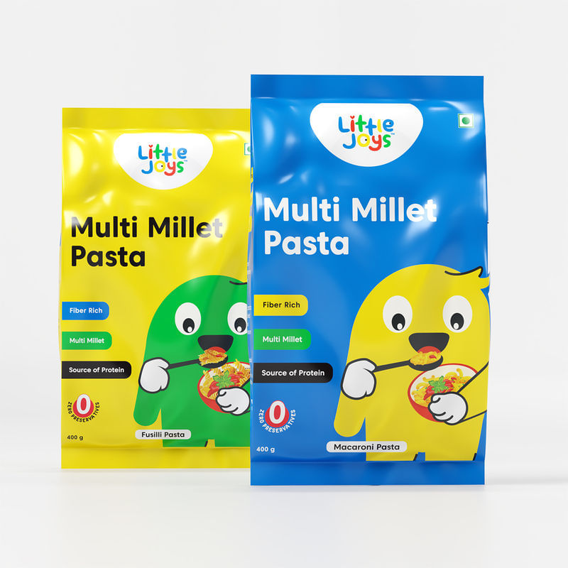 Multi Millet Fusilli Pasta + Multi Millet Macaroni Pasta Combo (400g x 2) 