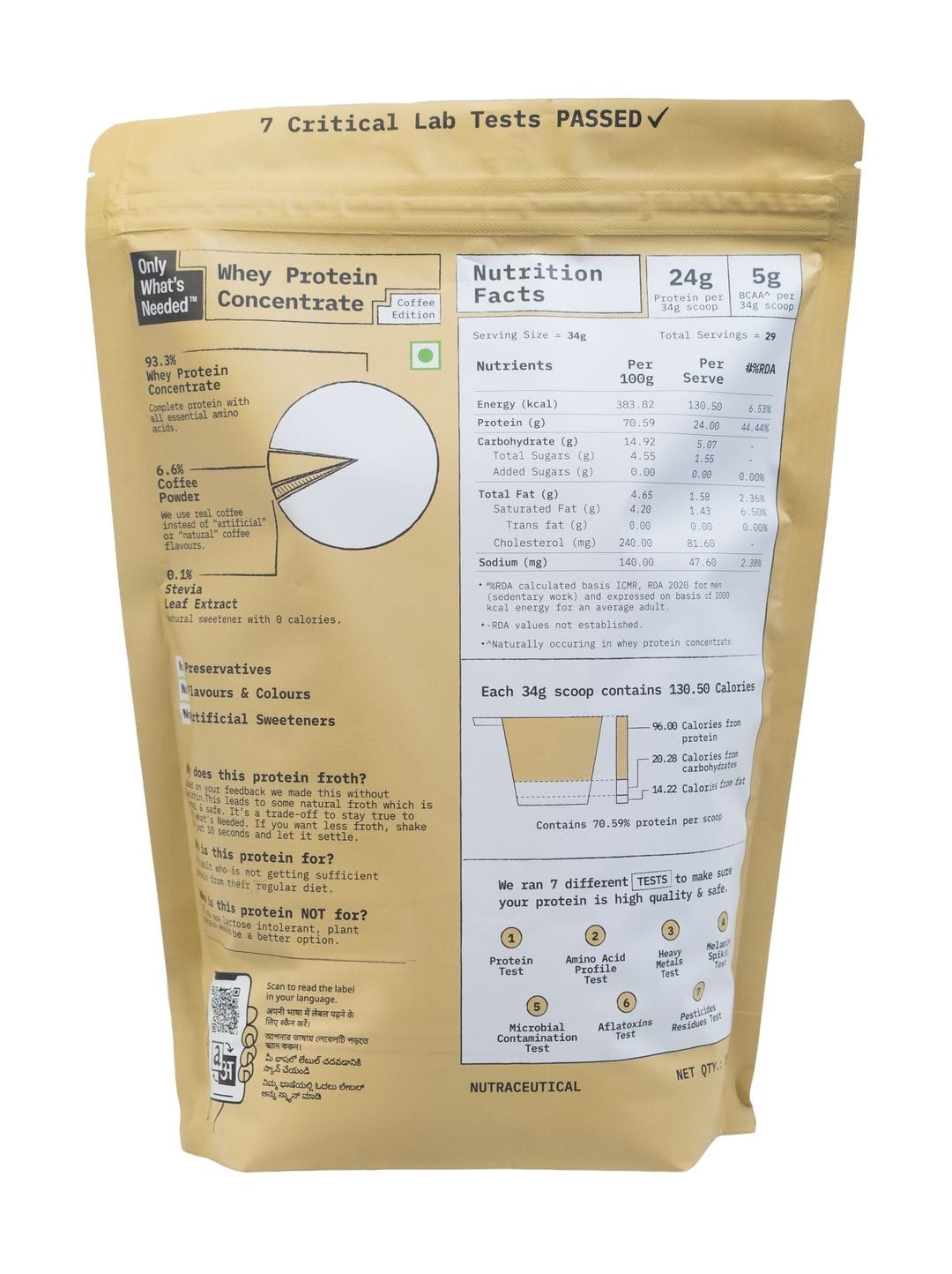 24g Whey Protein Concentrate | 1Kg | Coffee