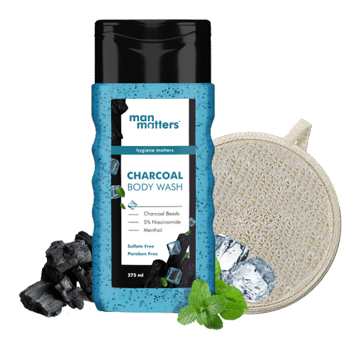 Charcoal Body Wash with Loofah