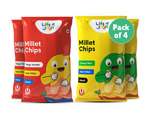 Cheesy + Tangy Millet Chips- Pack of 4 (40g X 4)