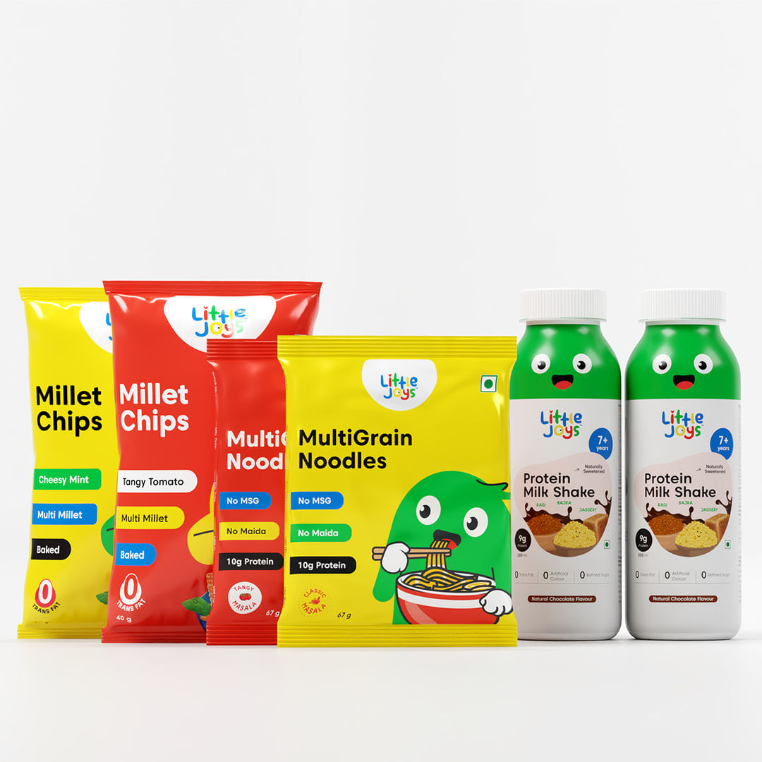Millets Chips+Multigrain Noodles+ Protein Milkshake (Pack of 2 for each)