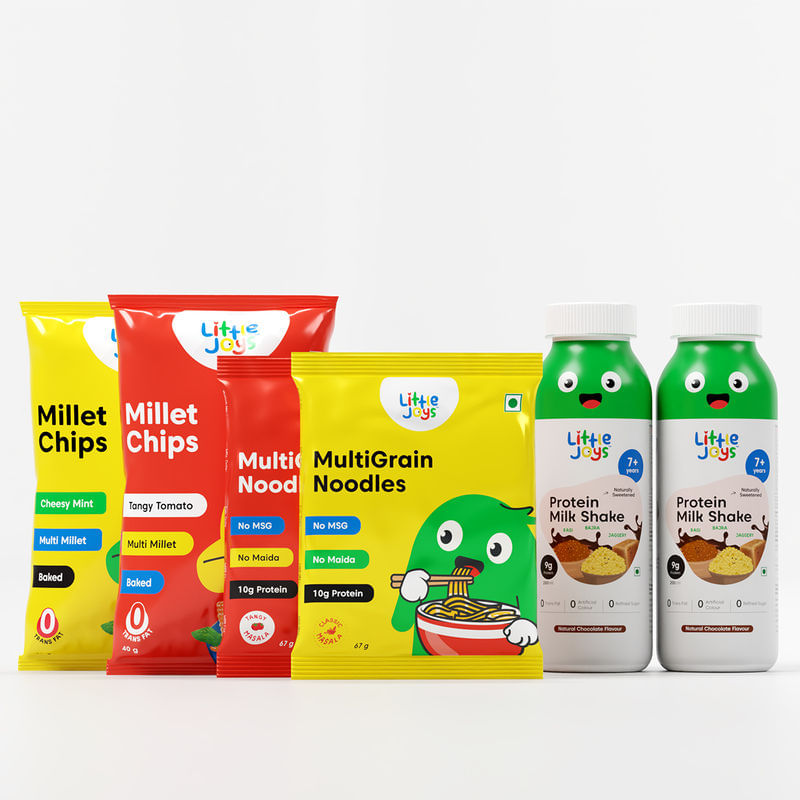 Millets Chips+Multigrain Noodles+ Protein Milkshake (Pack of 2 for each)