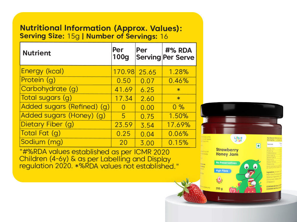little joys strawberry honey jam nutrient list - healthy and clean food