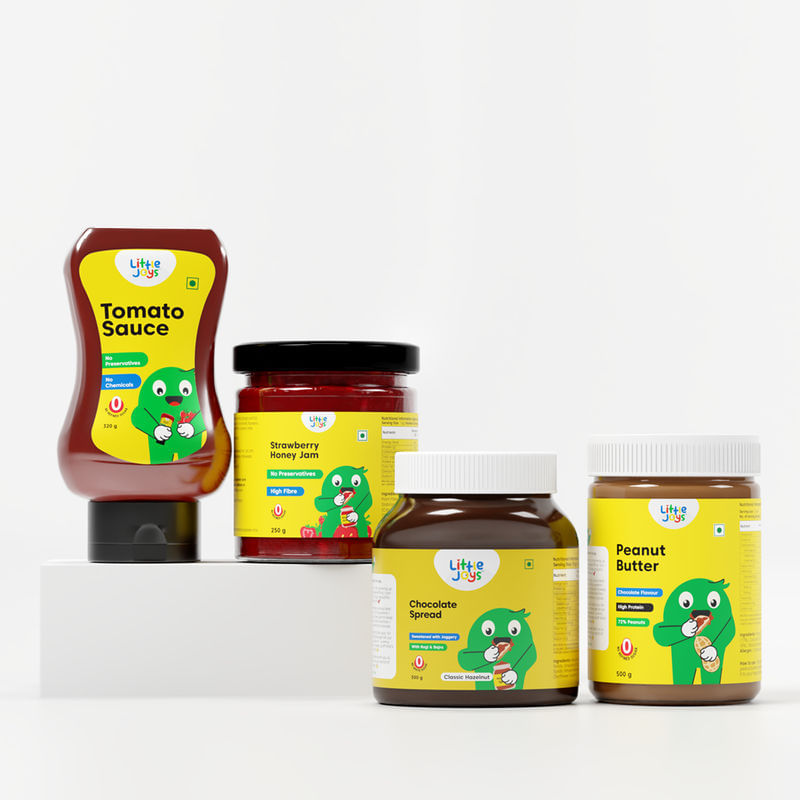 Chocolate Hazelnut Spread + Tomato Sauce + Strawberry Honey Jam + Peanut Butter