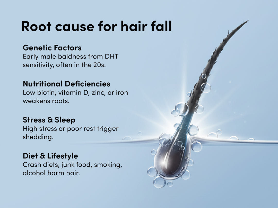 root causes for hair fall in men
