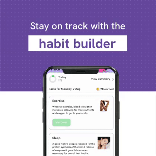 Get daily reminders & rewards on the Be Bodywise app for staying consistent with your hair regimen.