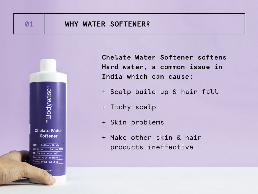 Man Matters Water Softener 500ml  Instant Hard Water Softening Agent   Reduces Hair Fall  Skin Itching  Disables Calcium  Magnesium Maintains  pH Level  Easy to Use Solution 